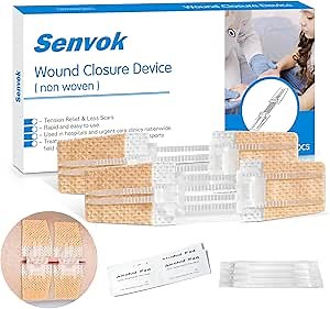 Emergency Wound Closure Kit 2-Pack | Medical Grade Adhesive Sutures | Butterfly Bandages & Clotting Technology | for First Aid Kits, Outdoor Injuries, Post-Surgery Care