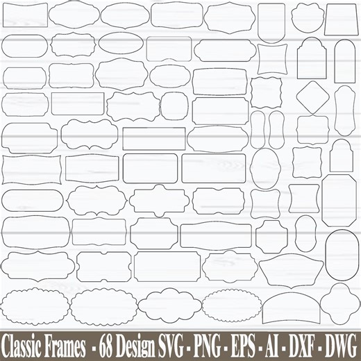 Classic Frame SVG Bundle, Printable Labels Svg, Junk Journal Svg , Decorative Frame Svg, Borders Svg, Frame Labels Svg, Invitations Svg, Dxf - Etsy UK