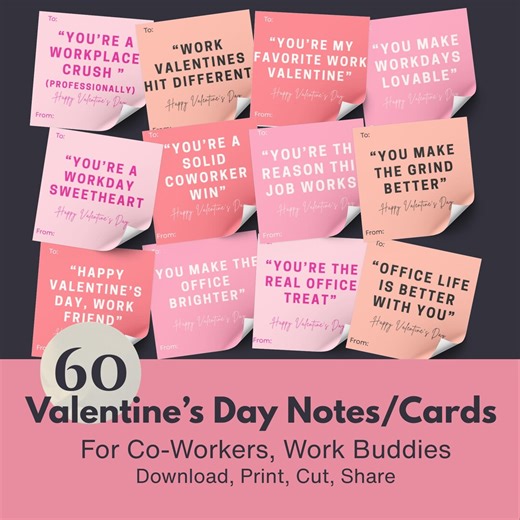 Digital Downloadable Valentine's Day Gift Tags for Coworkers, Printable Office Valentines (digital Download) - Etsy