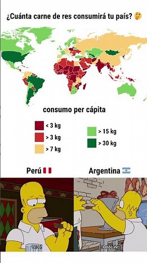 Consumo de Carne de Res por País 2026 🐄 #Economía #Comida #MapaGastronómico #Estadísticas