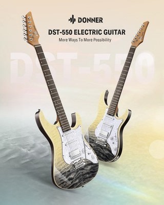 Donner DST-550 Electric Guitar With 39" 4/4 Full Size | Black Mirage Gradation | eBay