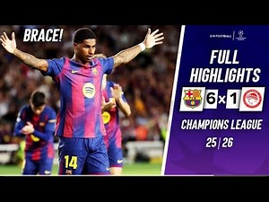 Barcelona vs Olympiacos 6 1 Highlights All Goals Champions League 2025720p