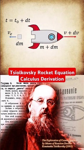 Tsiolkovsky Rocket Equation Calculus Derivation #rocket #physics #calculus