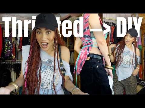 NO ONE is doing this! My DIY T-shirt Poncho + A Thrift Haul