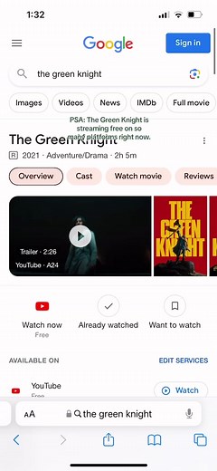 The Green Knight: Stream Free Now on Multiple Platforms