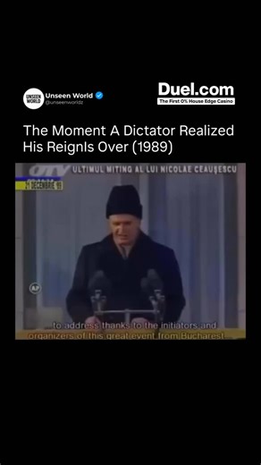 Unseen World on Instagram: "The Exact Second a Dictator Realized His Power Was Gone 😳 On December 21, 1989, Romanian leader Nicolae Ceaușescu stepped onto a balcony expecting another choreographed display of loyalty. For over two decades, he ruled with censorship, fear, and a cult of personality that convinced him the nation adored him. But this time… the crowd didn’t cheer. They chanted in anger. They defied him. They broke the script. Cameras captured the unbelievable moment his confident smi