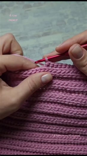 GuTCrafts on Instagram: "HDC Slip Stitch 4 Row Repeat Rib Crochet Pattern | Crochet Blanket Scarf Cardigan Sweater"