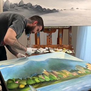 3.9K views · 230 reactions | Watch me paint 'English Bay' 36x36" oil on canvas! | Sams Original Art | Facebook