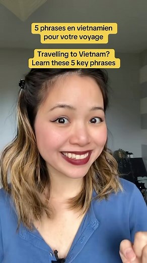 Alice Tran on Instagram: "Tu pars au Vietnam ? Voici 5 phrases vietnamiennes essentielles à connaître pour ton voyage ! Simples, utiles, et faciles à retenir — pour briller sur place (ou au moins survivre au marché local). Enregistre la vidéo pour plus tard ! #Vietnam #VoyageVietnam #VietnamienFacile #apprendrelevietnamien"