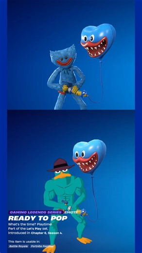 Fortnite BUFF PERRY Skin Doing Funny Laughing Emotes (Phineas and Ferb Collab) 01