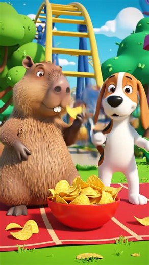 Capybara and dog are friends ￼