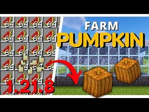Minecraft 1.21.8 Pumpkin Farm Tutorial: INFINITE Food & XP! (Easy Auto Build)