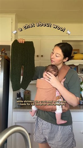 🌀 sage 🌀 on Instagram: "AND you rarely have to clean it ~ lanolin (wool grease) is magical 🐑 I’ve only washed her other wool diaper outters once during her 2 1/2 months here on earth 👀 I have the YouTube video linked for these crocheted pants on my highlight “crochet” ✨ #clothdiapers #wool #naturalfibers #sheep #crunchymom"