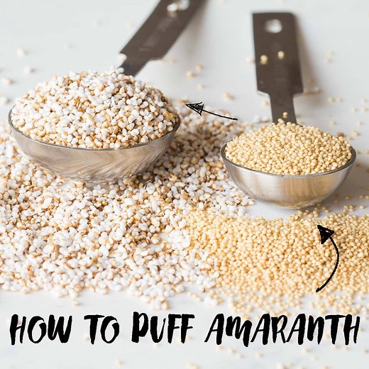 Learn how to make popped amaranth! The gluten-free high-protein seed can be popped like popcorn. RECIPE >> https://greenhealthycooking.com/popped-amaranth/ It takes only 10 minutes to make one cup. | Green Healthy Cooking