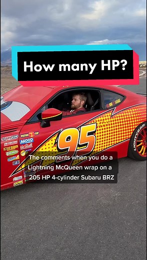 Lightning McQueen Wrap on 205 HP Subaru BRZ