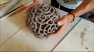#making #raku #pottery brain coral lamp. Handmade #ceramic #openwork lamp inspired by the shapes of the #braincoral. The work consists of a spherical body perforated with sinuos spiral pattern. The video shows the Forming process; then it is soaked of ceramic glaze. you can find here: www.etsy.com/listing/208281684 | Federico Becchetti
