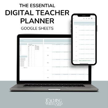 Essential Digital Teacher Planner | Google Sheets Weekly   Monthly