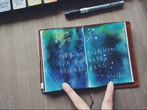 【不是闷】不用水彩做手帐星空背景也是很容易 | Galaxy Background by Distress Ink