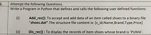 Attempt the following Questions.Write a Program in Python tha... | Filo
