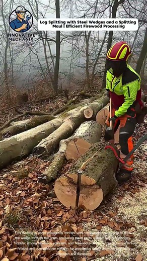Log Splitting with Steel Wedges and a Splitting Maul | Efficient Firewood Processing