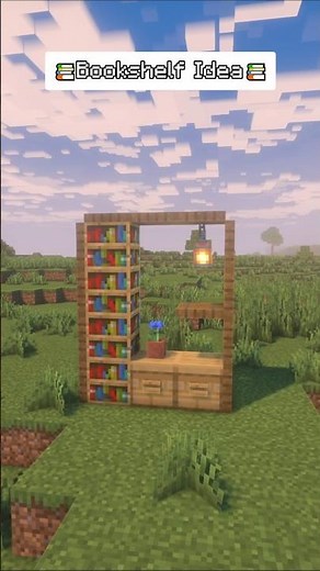 aesthetic bookshelf idea in minecraft! 📚✨