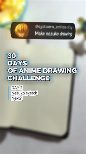 30 days of anime drawing challenge DAY 2 🔥 nezuko drawing #sketch #shorts