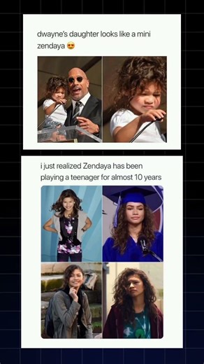 dwayne's daughter looks like a mini zendaya #viral