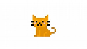 Download cat pixel animation on white background for free