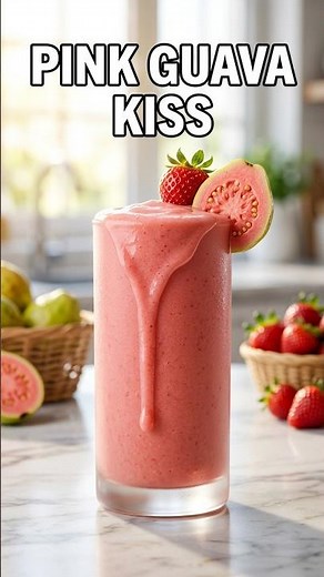 Day 9: PINK GUAVA KISS🍓Only 2 Ingredient Smoothie 😍 Drink is the perfect Summer Drink in 1 min