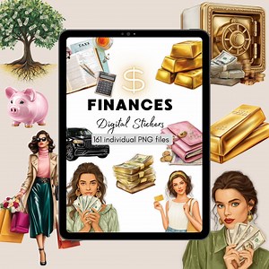 Finances Digital Stickers & Widgets, Goodnotes File, PNG Files, Cropped, No Background, Realistic Stickers, Labeled, Quotes, Widgets - Etsy Canada