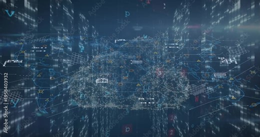 The video shows a scanning animation, numbers, and an online security padlock