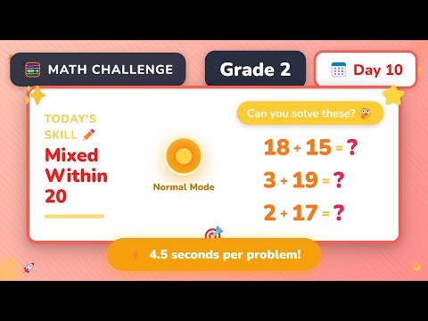 Mixed Operations Within 20 Mastery | Grade 2 Daily Math Challenge (Day 10/365)
