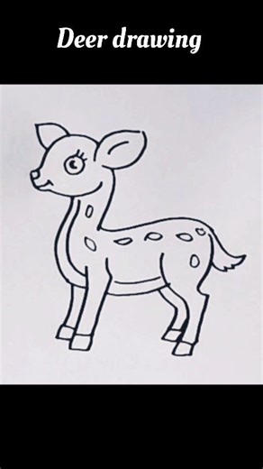 Deer drawing easy step by step #drawing #deer #animals | Simple Line Drawing