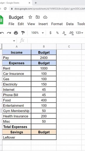 How to Make a Budget in Google Sheets #googlesheets #googlesheetstips #googlesheetstutorial #googlesheetstip