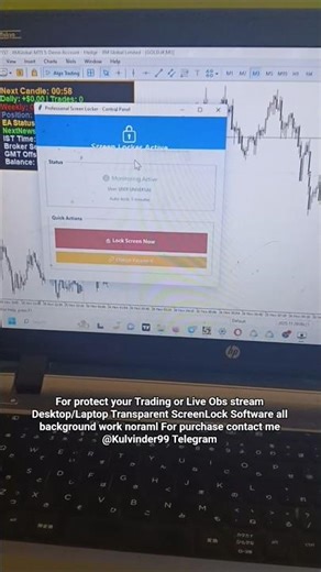 Transparent Desktop Laptop Screen Lock Application #obs #desktop #screenlock