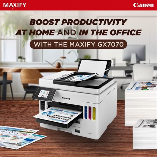 Have a hassle-free and productive printing with #Maxify GX7070 be it for Work from Home or Office printing needs! 💯With the efficient features of the GX7070, all tasks will be done in no time! 💡Learn More: https://bit.ly/3mXTqfc 🛒Visit the Canon Authorized Stores now! #TeamCanonPH | Canon Philippines