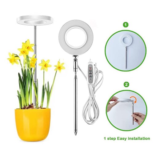 Plant Grow Lights Indoor,Grow Light,Plant Grow Light, White LED Full Spectrum Growing Lamp for Indoor Plants, Succulents, Mini Bonsai, Height Adjustable, Dimmable & Timer 3/9/12Hrs(White)