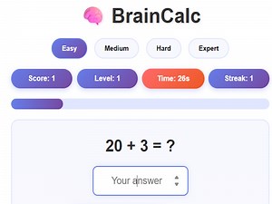 BrainCalc 🕹️ Play online on SGameS
