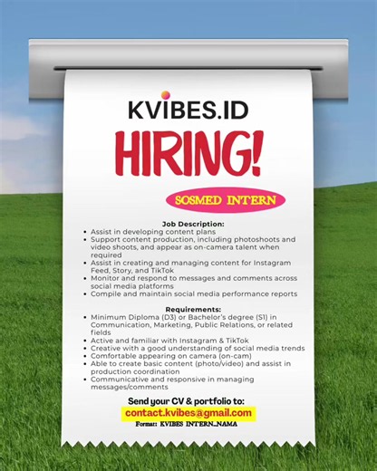 Lowongan Sosmed Intern KVIBES — Posisi Paid Internship