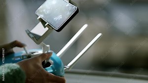 Pilot use joystick to control drone's movements