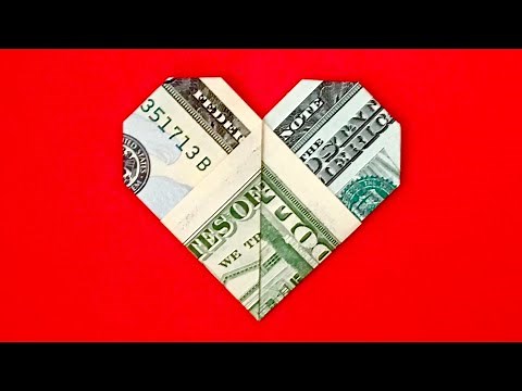 Origami Dollar Bill Heart X Tutorial ❤️ How to make Money Origami Heart X - Easy DIY Paper Crafts