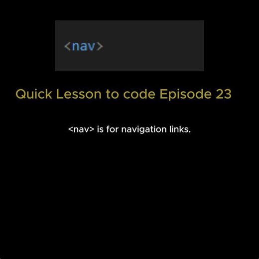 HTML Lesson episode 23: The nav Section Explained