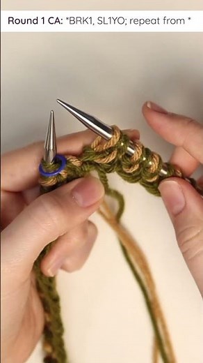 Knitting a Main Color Brioche Round #briocheknitting #knittingpattern