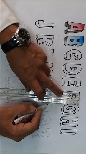 طريقة رسم الحروف الانجليزية 3DHow to draw English letters 3D