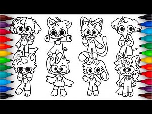 Smiling Critters Coloring Pages | How to COLOR all Characters Smiling Critters Cute | NCS