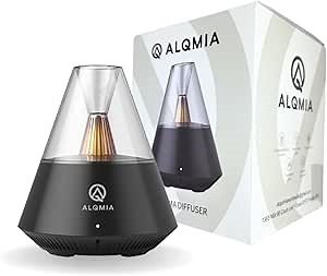 Essential Oil Diffuser with Remote Control, Ultrasonic Aromatherapy Fragrant Oil Humidifier Vaporizer, 6 to 12 Hours Capacity, Automatic Shut-Off, Scent Diffuser by ALQMIA (Black)