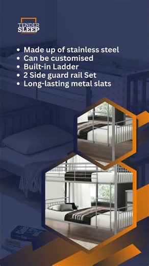 Single Metal Bunk Bed with Mattress | Strong, Safe & Space-Saving Design