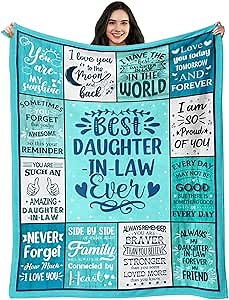 Daughter in Law Birthday Gifts - Daughter in Law Gifts from Mother - Unique Birthday Gift for Daughter-in-Law from Dad - Future Gift for Best Daughter-in-Law Blanket Presents 50"x60"
