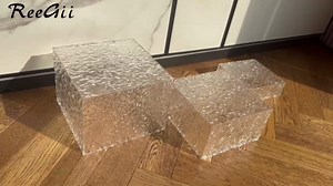 Buffet Risers Food Service Display Risers for Parties Bread Display Stands, 3pcs Wave Grain Cuboid with Hollow Bottoms 6"×7"×8"