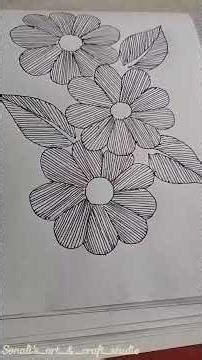 Flower Drawing with Line Shading 🌸 | Easy Sketch | Flower Drawing for Beginners